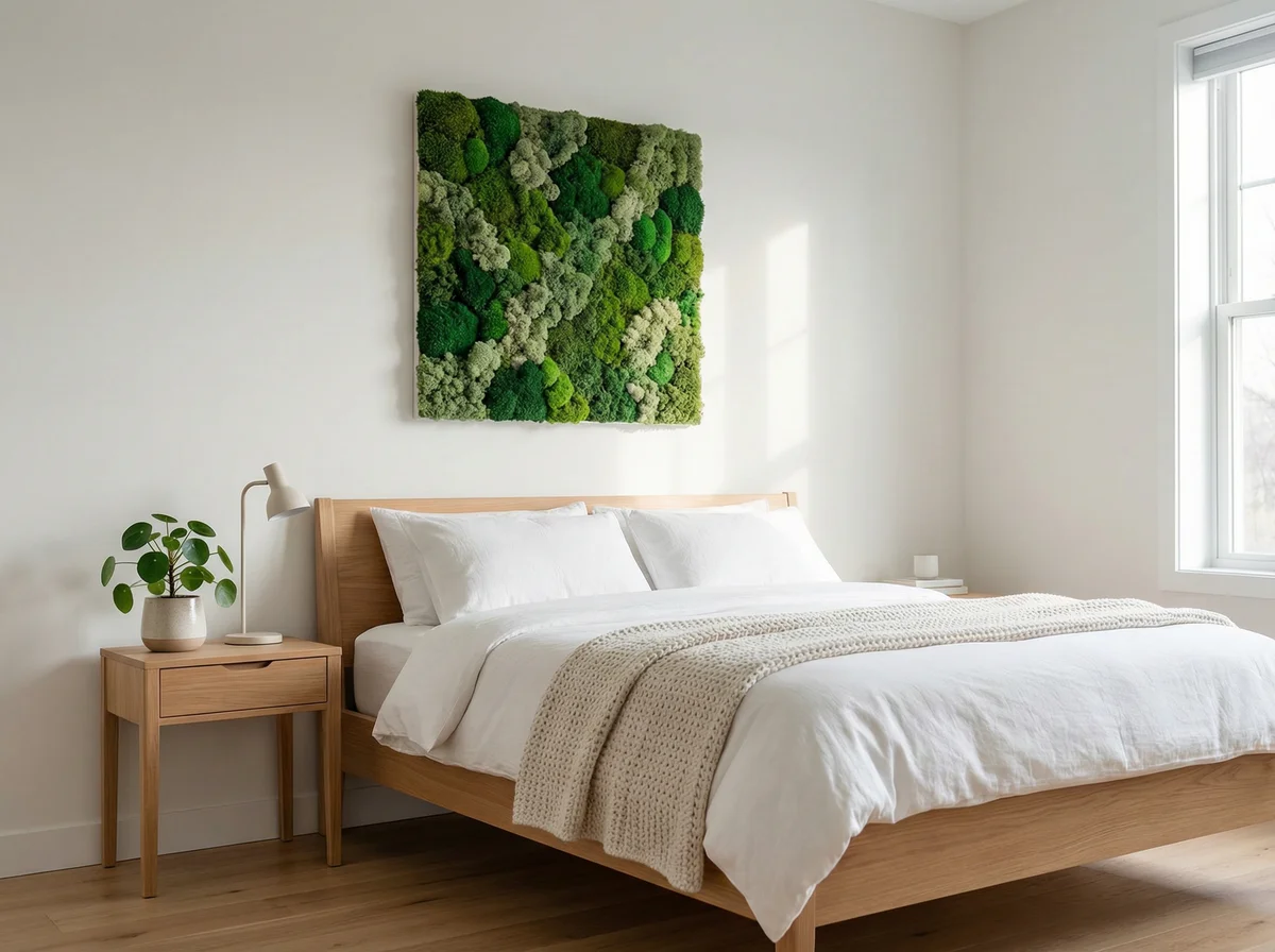 Quadro quadrato medio verde stabilizzato in camera